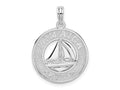 FJC Finejewelers 925 Sterling Silver d Jamaica Round Circle with Sailboat Charm 25 x 18 mm