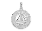 FJC Finejewelers 925 Sterling Silver d Jamaica Round Circle with Sailboat Charm 25 x 18 mm