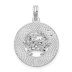 FJC Finejewelers 925 Sterling Silver Rhodium Plated Jamaica Round Circle with Crab Charm 24 x 18 mm