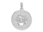 FJC Finejewelers 925 Sterling Silver Rhodium Plated Jamaica Round Circle with Crab Charm 24 x 18 mm