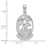 FJC Finejewelers 925 Sterling Silver Rhodium Plated Polished Jamaica Dolphin Sunset Charm 30 x 14 mm