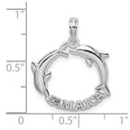 FJC Finejewelers 925 Sterling Silver Rhodium Plated Jamaica 2 Jumping Dolphins Charm 23 x 19 mm