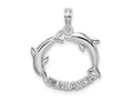 FJC Finejewelers 925 Sterling Silver Rhodium Plated Jamaica 2 Jumping Dolphins Charm 23 x 19 mm