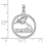 FJC Finejewelers 925 Sterling Silver d Polished Jamaica Round Circle with Bird Charm 24 x 18 mm