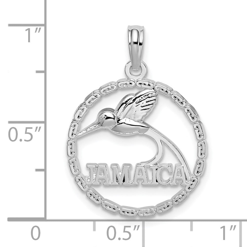FJC Finejewelers 925 Sterling Silver d Polished Jamaica Round Circle with Bird Charm 24 x 18 mm