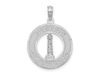 FJC Finejewelers 925 Sterling Silver Rhodium Plated Mystic, CT Circle with Lighthouse Charm 25 x 18 mm