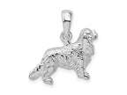 FJC Finejewelers 925 Sterling Silver Rhodium Plated 3D Cavalier King Charles Spaniel Charm 17 mm