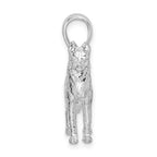 FJC Finejewelers 925 Sterling Silver Rhodium Plated Textured 3D Siberian Husky Charm 17 mm
