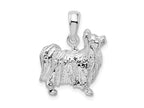 FJC Finejewelers 925 Sterling Silver Rhodium Plated Textured 3D Papillon Dog Charm 15 mm