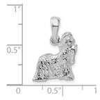 FJC Finejewelers 925 Sterling Silver Rhodium Plated Textured 3D Shih Tzu Dog Charm 13 mm