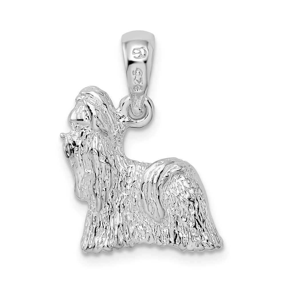 FJC Finejewelers 925 Sterling Silver Rhodium Plated Textured 3D Shih Tzu Dog Charm 13 mm