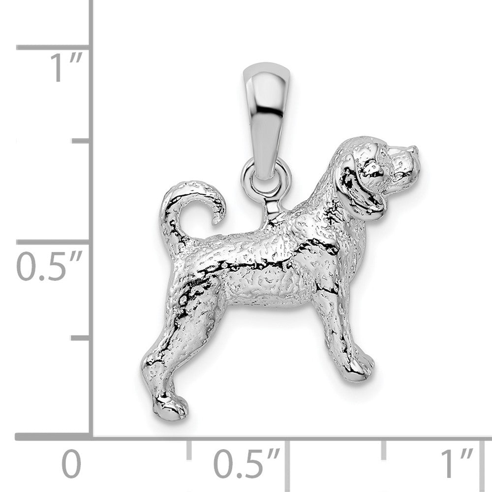 FJC Finejewelers 925 Sterling Silver Rhodium Plated Textured 3D Beagle Charm 13 mm