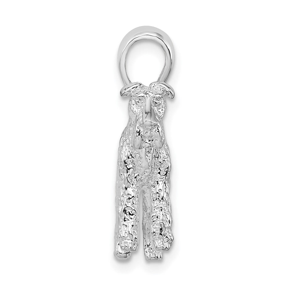 FJC Finejewelers 925 Sterling Silver Rhodium Plated Textured 3D Wire Fox Terrier Charm 12 mm
