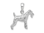 FJC Finejewelers 925 Sterling Silver Rhodium Plated Textured 3D Wire Fox Terrier Charm 12 mm