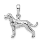 FJC Finejewelers 925 Sterling Silver Rhodium Plated Textured 3D English Pointer Dog Charm 19 mm