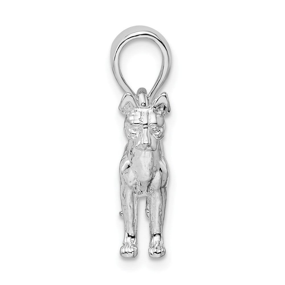 FJC Finejewelers 925 Sterling Silver Rhodium Plated Textured 3D Basenji Dog Charm 15 mm
