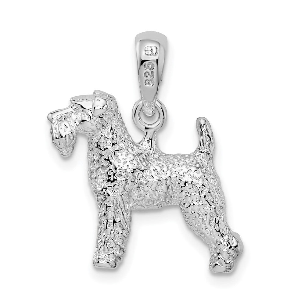 FJC Finejewelers 925 Sterling Silver Rhodium Plated Textured 3D Welsh Terrier Charm 15 mm