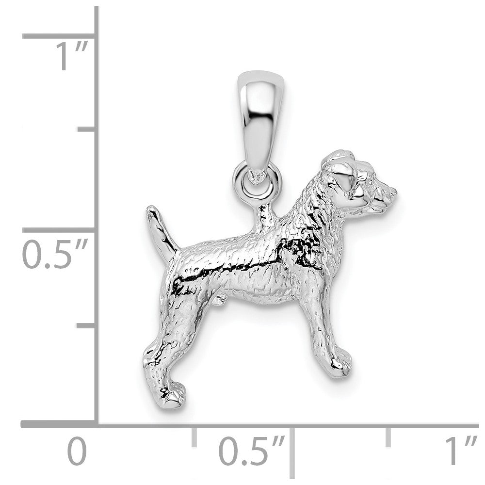 FJC Finejewelers 925 Sterling Silver Rhodium Plated Textured 3D Jack Russell Terrier Charm 16 mm