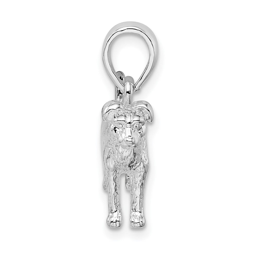 FJC Finejewelers 925 Sterling Silver Rhodium Plated Textured 3D Jack Russell Terrier Charm 16 mm