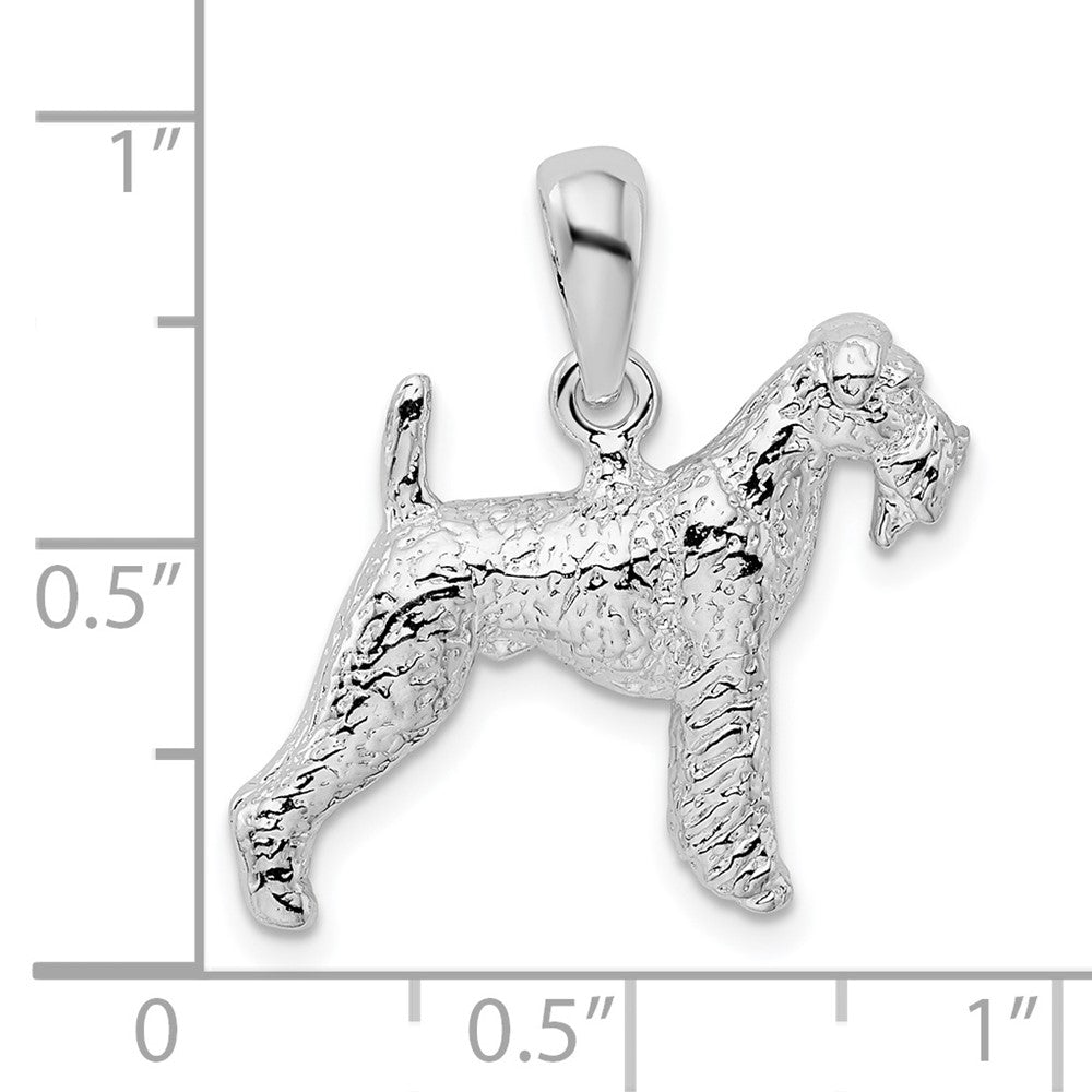 FJC Finejewelers 925 Sterling Silver Rhodium Plated Textured 3D Airedale Terrier Charm 18 mm