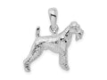 FJC Finejewelers 925 Sterling Silver Rhodium Plated Textured 3D Airedale Terrier Charm 18 mm