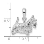 FJC Finejewelers 925 Sterling Silver Rhodium Plated Textured 3D Scottish Terrier Charm 17 mm