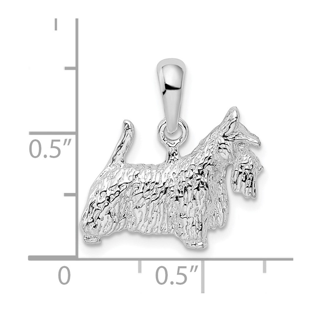 FJC Finejewelers 925 Sterling Silver Rhodium Plated Textured 3D Scottish Terrier Charm 17 mm