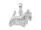 FJC Finejewelers 925 Sterling Silver Rhodium Plated Textured 3D Scottish Terrier Charm 17 mm