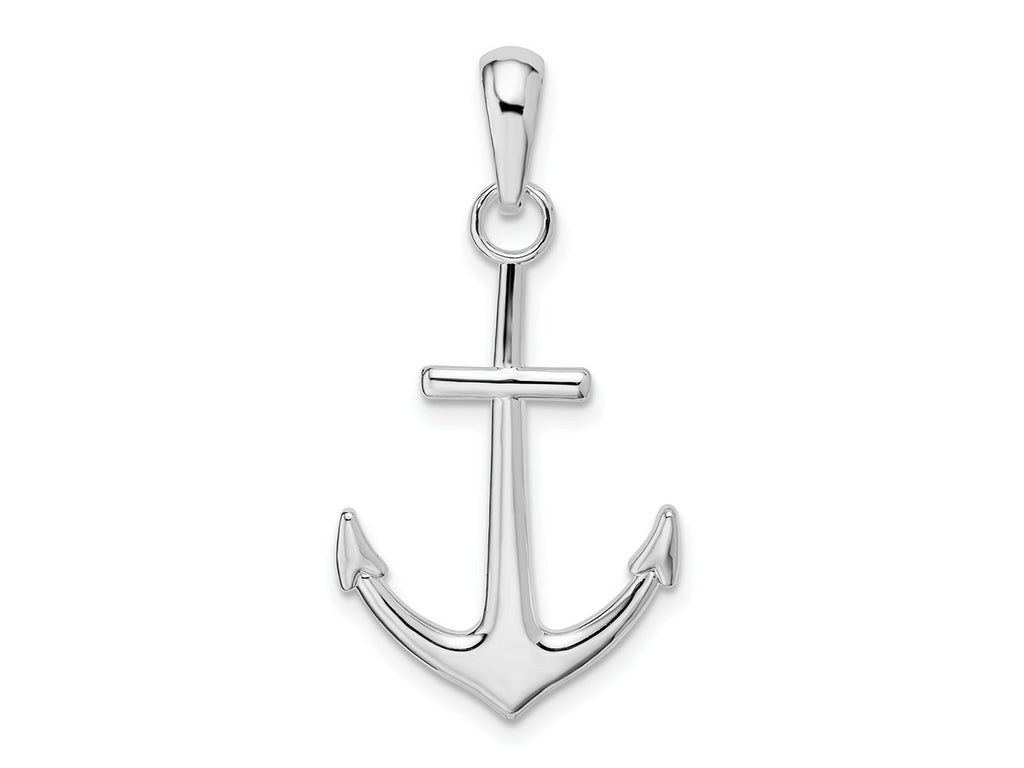 FJC Finejewelers 925 Sterling Silver Rhodium Plated Polished Anchor Charm 31 x 16 mm