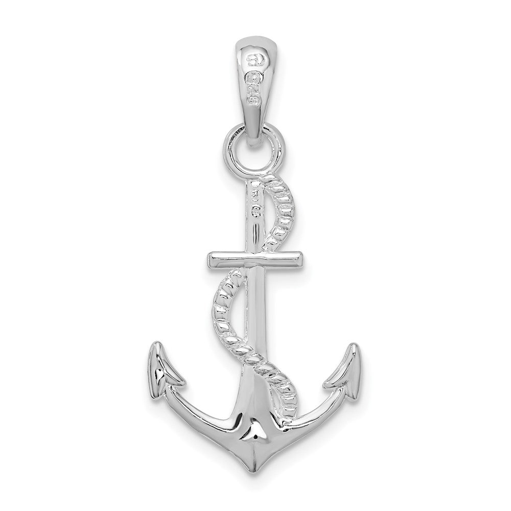 FJC Finejewelers 925 Sterling Silver Polished 3D Anchor and Rope Charm 30 x 15 mm