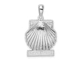 FJC Finejewelers 925 Sterling Silver d Polished St. Thomas Scallop Shell Charm 29 x 17 mm