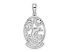 FJC Finejewelers 925 Sterling Silver Rhodium Plated St. Thomas Dolphin Sunset Charm 31 x 14 mm