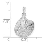 FJC Finejewelers 925 Sterling Silver Rhodium Plated Polished 3D Clam Shell Charm 21 x 13 mm