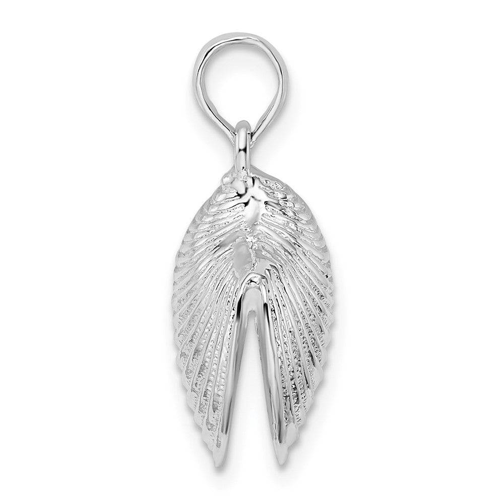 FJC Finejewelers 925 Sterling Silver Rhodium Plated Polished 3D Clam Shell Charm 21 x 13 mm