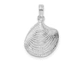 FJC Finejewelers 925 Sterling Silver Rhodium Plated Polished 3D Clam Shell Charm 21 x 13 mm
