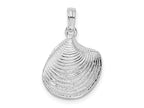 FJC Finejewelers 925 Sterling Silver Rhodium Plated Polished 3D Clam Shell Charm 21 x 13 mm