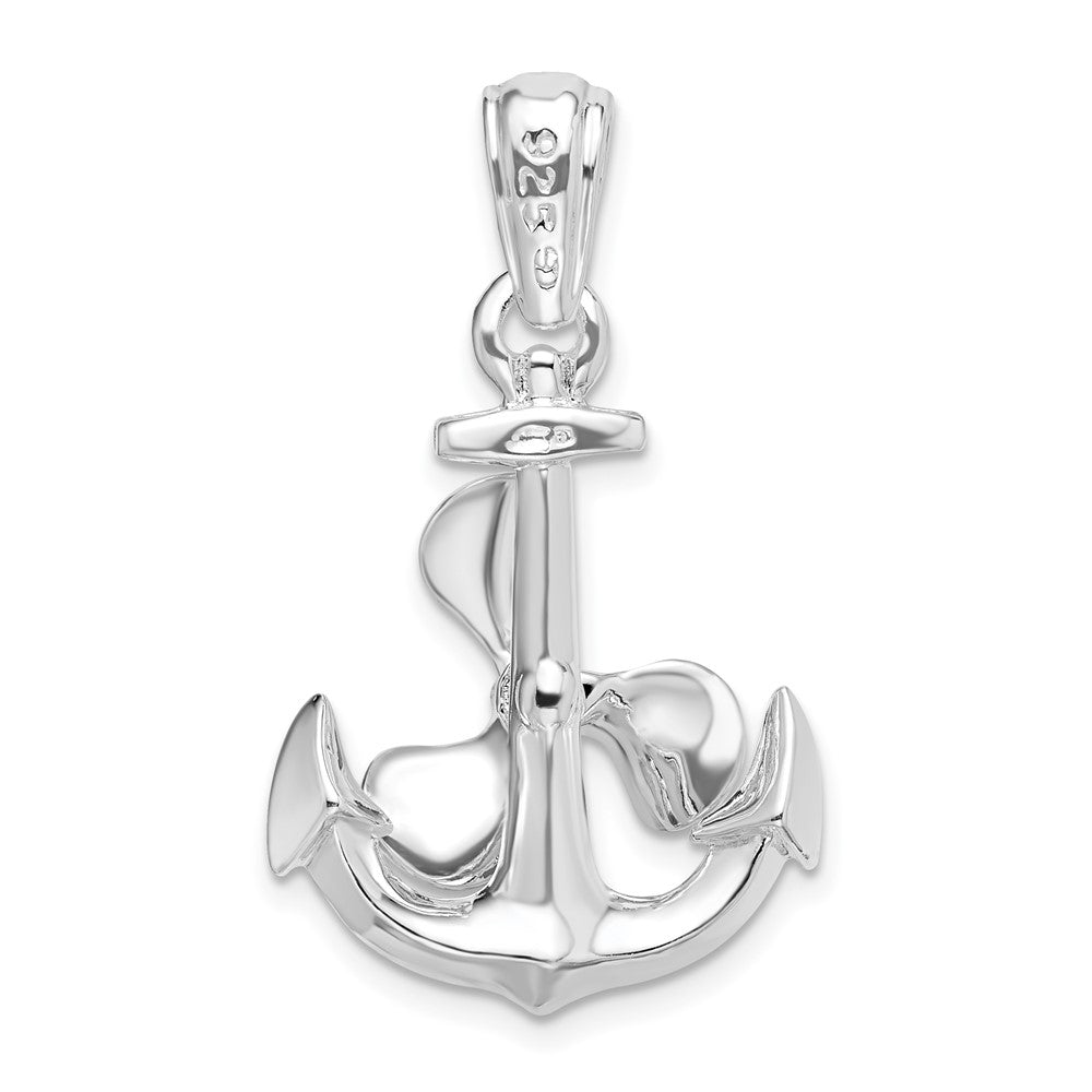 FJC Finejewelers 925 Sterling Silver Rhodium Plated Moveable 3D Anchor with Propeller Charm 32 x 19 mm