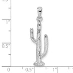 FJC Finejewelers 925 Sterling Silver Rhodium Plated Polished 3D Saguaro Cactus Charm 10 mm