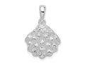 FJC Finejewelers 925 Sterling Silver Rhodium Plated Textured Oyster Shell Charm 24 x 16 mm