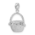FJC Finejewelers 925 Sterling Silver Rhodium Plated Moveable 3D Nantucket Basket Charm 24 x 16 mm