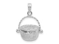 FJC Finejewelers 925 Sterling Silver Rhodium Plated Moveable 3D Nantucket Basket Charm 24 x 16 mm