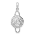FJC Finejewelers 925 Sterling Silver Rhodium Plated Polished 3D Round Basket Charm 27 x 10 mm