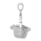 FJC Finejewelers 925 Sterling Silver Rhodium Plated Moveable 3D Nantucket Basket Charm 31 x 22 mm