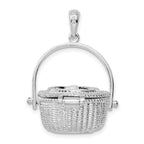 FJC Finejewelers 925 Sterling Silver Rhodium Plated Moveable 3D Nantucket Basket Charm 31 x 22 mm