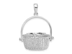 FJC Finejewelers 925 Sterling Silver Rhodium Plated Moveable 3D Nantucket Basket Charm 31 x 22 mm
