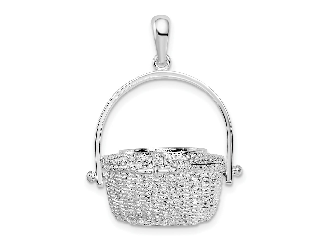 FJC Finejewelers 925 Sterling Silver Rhodium Plated Moveable 3D Nantucket Basket Charm 31 x 22 mm