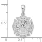 FJC Finejewelers 925 Sterling Silver Polished Reversible Fireman Medal Charm 25 x 16 mm