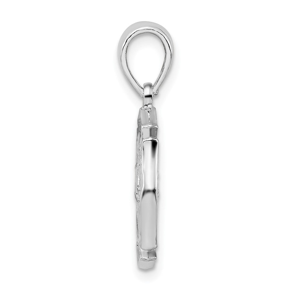 FJC Finejewelers 925 Sterling Silver Polished Reversible Fireman Medal Charm 25 x 16 mm