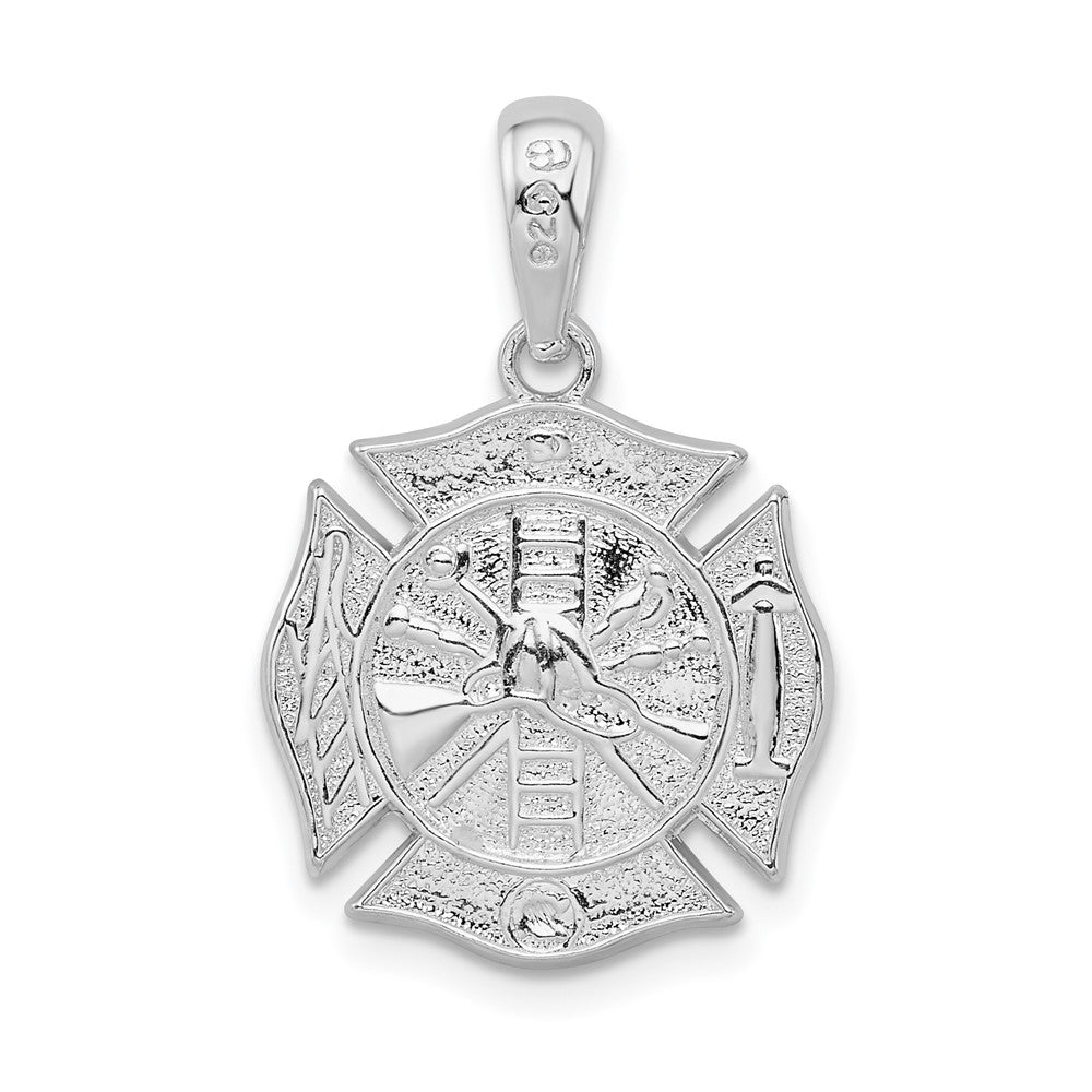 FJC Finejewelers 925 Sterling Silver Polished Reversible Fireman Medal Charm 25 x 16 mm