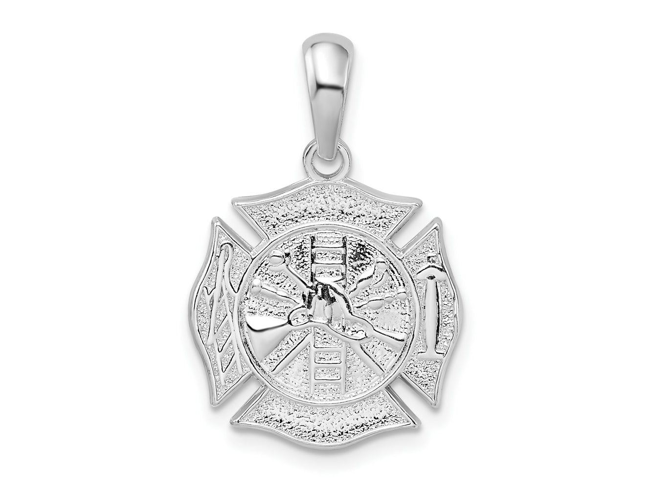 FJC Finejewelers 925 Sterling Silver Polished Reversible Fireman Medal Charm 25 x 16 mm
